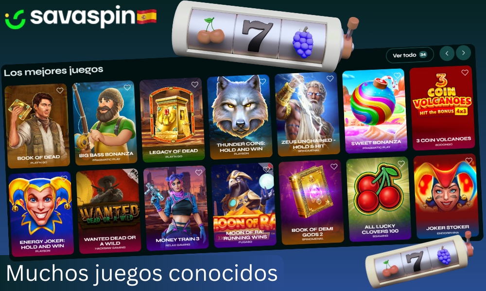 Savaspin ofrece una amplia gama de juegos.