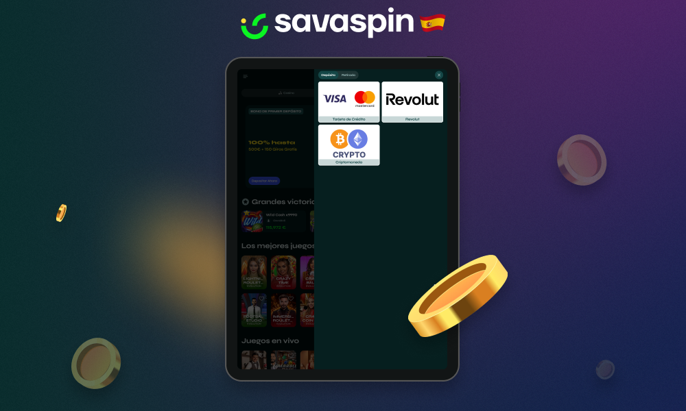 Los usuarios de España pueden depositar y retirar sus ganancias en el casino Savaspin utilizando varios métodos de pago