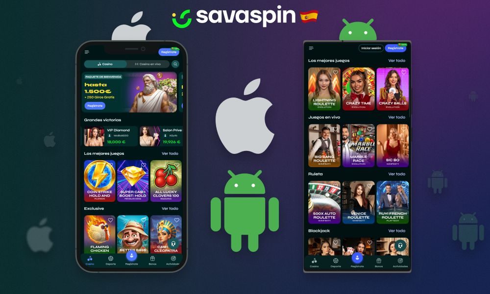 Puedes descargar la aplicación móvil de Savaspin para Android e iOS en España desde la web oficial