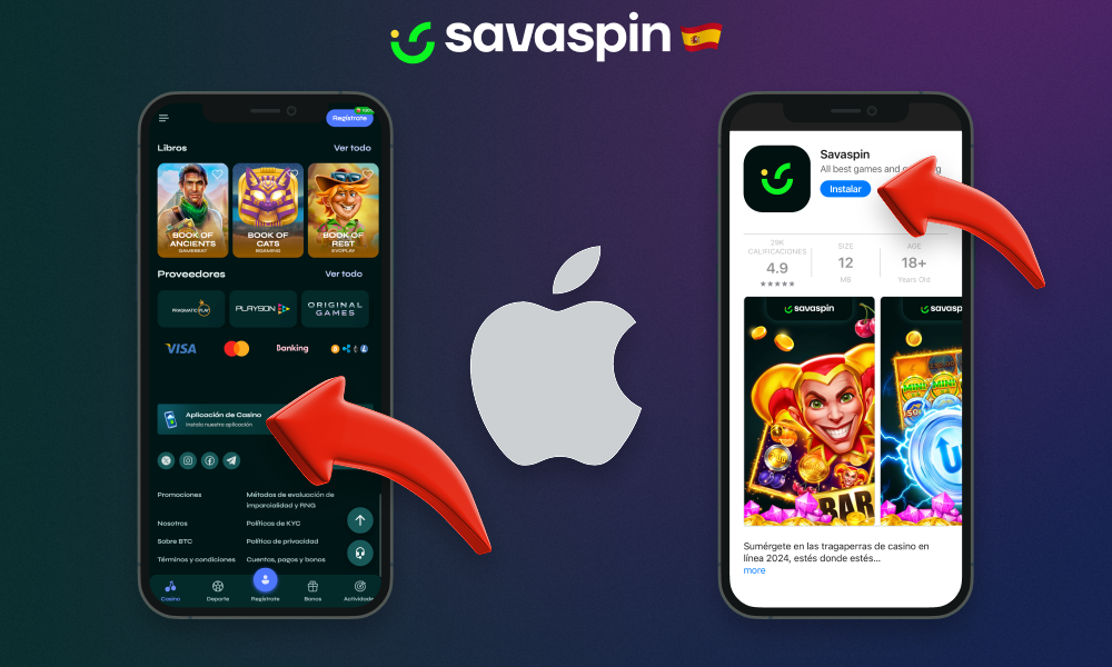 Descargue e instale la aplicación Savaspin en iOS está disponible tanto para iPhone como para iPad