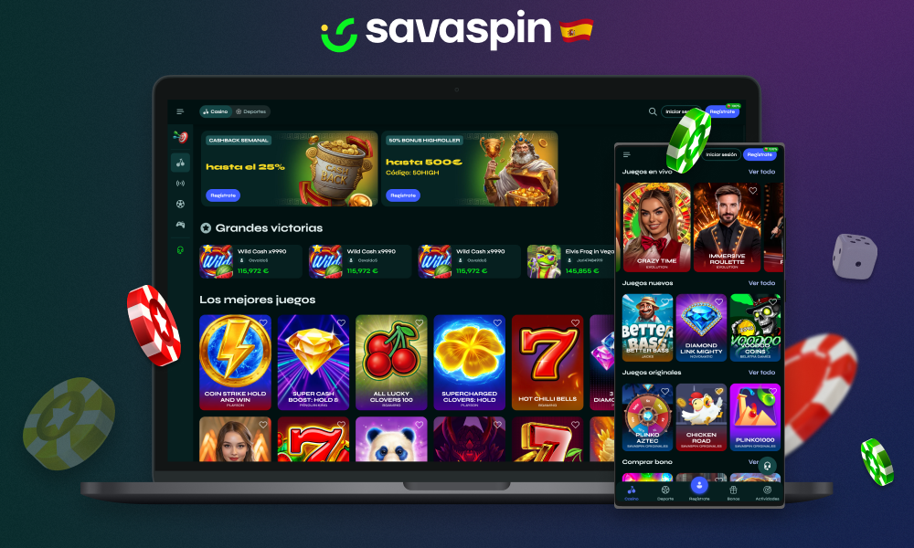 El casino en línea SavaSpin de España ofrece a sus usuarios miles de juegos, bonificaciones y mucho más