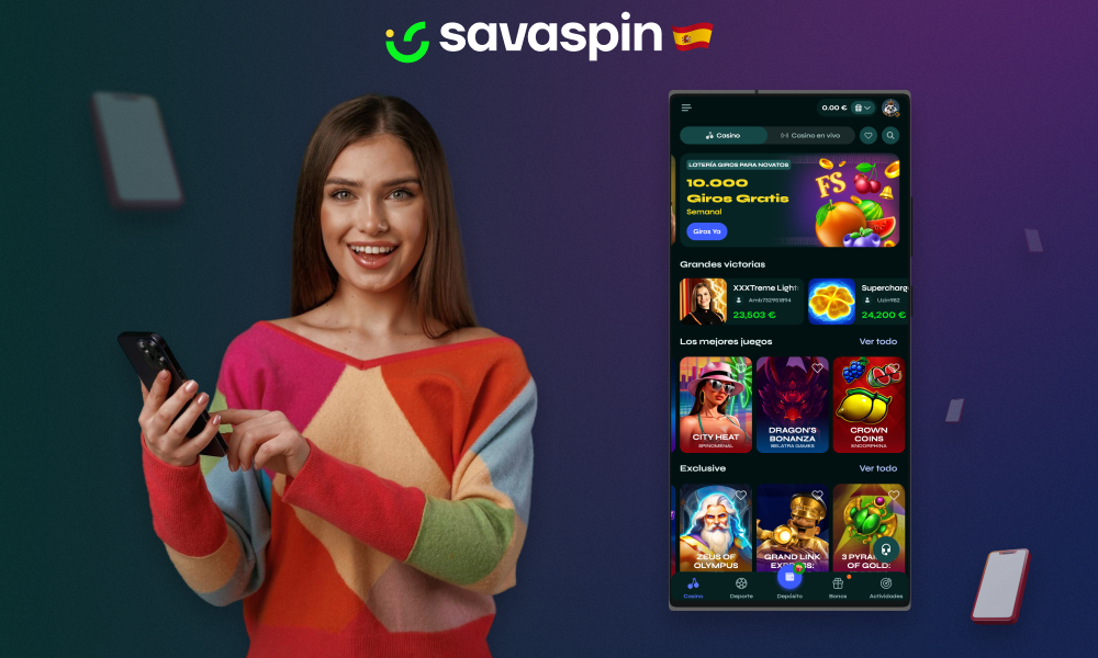 La versión móvil de SavaSpin permite a los jugadores de España apostar y jugar a juegos de casino sobre la marcha